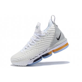 Nike LeBron 16 White Grey-Orange Shoes